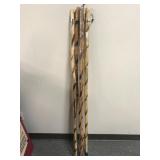 Stained Wooden Walking Sticks 5pc