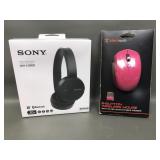 New Sony Whch500 Wireless Headset & Blackweb Mouse