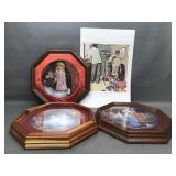 Vtg Norman Rockwell Collector Plate In Frame&more!