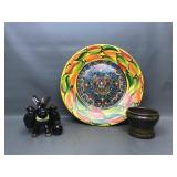 Aztec Calendar Platter, Ceramic Donkey Condiment