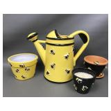 Bumblebee Ceramic Watering Can, Flower Pots &