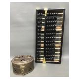 Vintage Lotus Flower Abacus & Brass Cricket Box