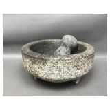Carved Stone Molcajete, Mortar And Pestle