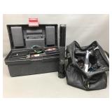 Tool Box & Bag With Assortment Of Tools