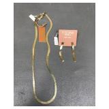 Toscana Italy Herringbone Chain Necklace Earrings