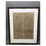 Framed Declaration Of Independance Reproduction