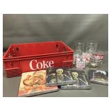 Plastic Coke Tray, Novelty Glasses, Napkins &