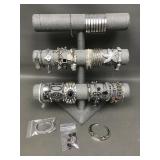 Vtg - Mod Silver Tone Costume Jewelry Bracelets