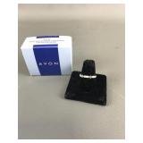 Avon Sterling Silver Stackable Rhinestone Ring Sz8
