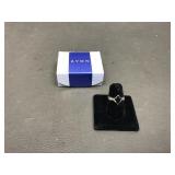 Sterling Silver Onyx Marquise Ring Size 6