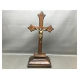 19th Century French Wood Standing Crucifix