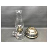 Vintage Lamplight Farms Hurricane Lamp & Powder