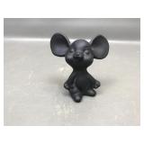 Fenton Frosted Coal Mouse Figurine