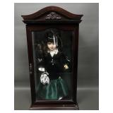 1999 Camelia Garden Porcelain Doll & Glass Display