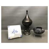 Vintage Oaxaca Blackware Dish & More!