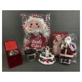 Vtg Avon Candy Claus, Porcelain Santa, Painted Orn