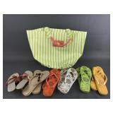 New Avon Beach Bag & Ladies Sandals Sz 7/8