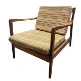 Vintage wooden mid century armchair