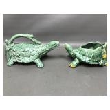 Vintage Mccoy Ceramic Turtle Planter & Sprinkler