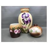 Antique Hand Painted Glass Vases