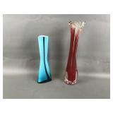 Mcm Swung Glass & Futuristic Bud Vase