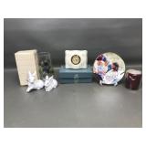 Lenox Porcelain Clock, Avon Bunnies & More