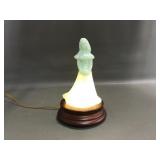 Vtg Fenton Bridesmaid Glass Jadeite On Lamp/light