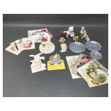 Antique Cards & Ephemera W Ceramic Figurines