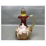 Fenton Woodland Bouquet Amberina Cruet