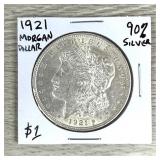 1921 Morgan Silver Dollar 90% Silver Coin