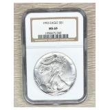 1992 Silver Eagle 1oz Fine Silver Coin MS69