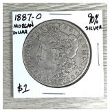 1887-O Morgan Silver Dollar 90% Silver Coin