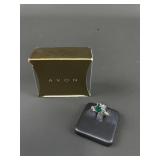 Sterling Silver Green Onyx Claddagh Ring Size 6