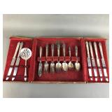 Vintage Community Plated Flatware & Wooden Box