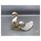 Vtg 1970s Precious Swan Mini Perfume & Love Bird