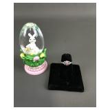 Sterling Silver Adjustable Ring Bunny Glitteglobe
