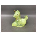 Vintage Boyd Art Glass Uranium Unicorn Figurine