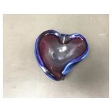 Vtintage Murano Sommerso Heart Bowl- Glowing