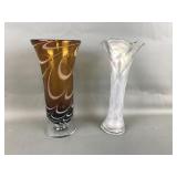 Art Nouveau Opalescent & Swirled Glass Vases