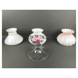 Vtg Hurricane Lamp Hand Painted & More
