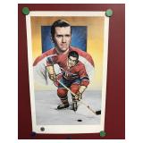 Lithograph Of Hockey Star Maurice 'rocket' Richard