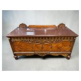 Ornate Cedar marquetry inlay hope chest