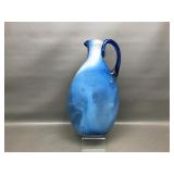 Mid-century Blue Blown-glass Pitcher