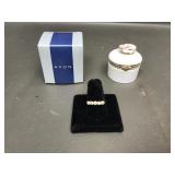 Sterling Silver Genuine Pink Pearl & Cz Ring Sz 8