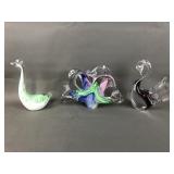 Murano Style Glass Figurines & Napkin Holder