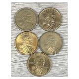 Lot of (5) Sacagawea Dollar Coins
