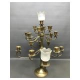 Vintage Brass 17 Arm Candelabra