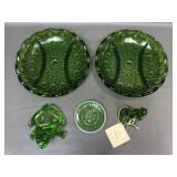 Fenton Tray Dishes, Mosser Frog & Boyd Figurine