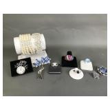 Adolfo Jewelry Box & Avon Costume Jewelry