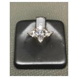 Sterling Silver Cz Marquis Ring Size 6